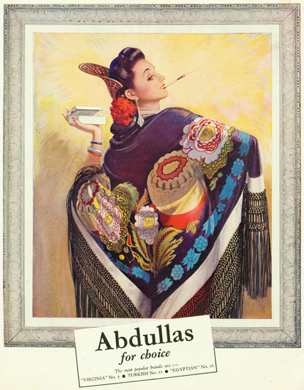 Abdulla Cigarettes For Choice 1945 | Sex Appeal Vintage Ads and Covers 1891-1970