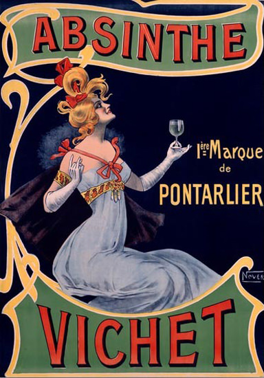 Absinthe Vichet Pontarlier Nover | Sex Appeal Vintage Ads and Covers 1891-1970