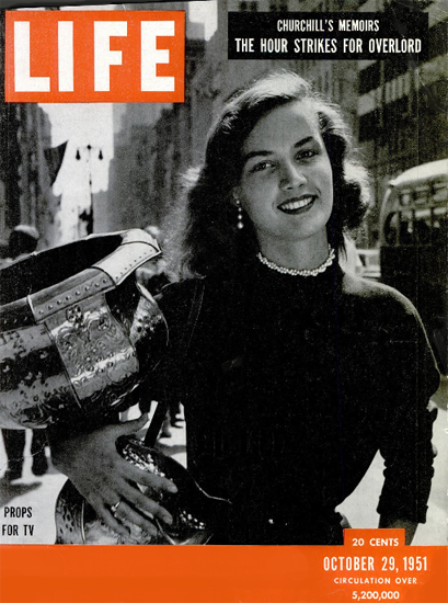 Adele Chamberlain props for TV 29 Oct 1951 Copyright Life Magazine | Life Magazine BW Photo Covers 1936-1970