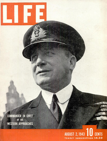 Admiral Sir Max Horton 2 Aug 1943 Copyright Life Magazine | Life Magazine BW Photo Covers 1936-1970