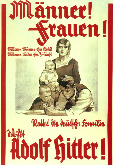 Adolf Hitler Rettet Familien Hitler Saves Families | Vintage War Propaganda Posters 1891-1970