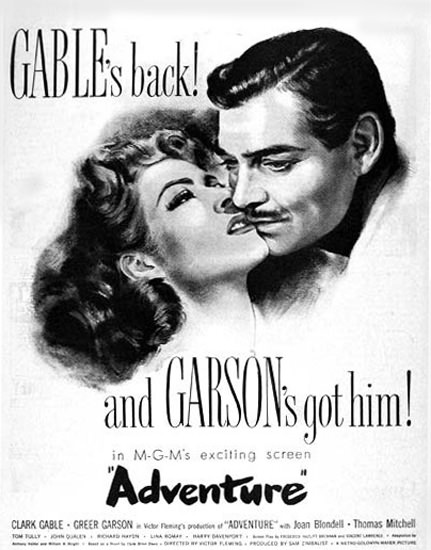 Adventure Movie 1946 Clark Gable Garson | Sex Appeal Vintage Ads and Covers 1891-1970