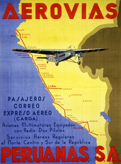 Aerovias Peruanas SA 1930s | Vintage Travel Posters 1891-1970