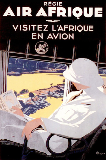 Air Afrique Visitez L Afrique En Aviation 1935 | Vintage Travel Posters 1891-1970