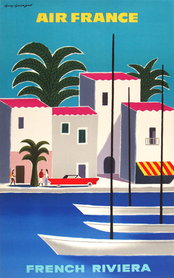 Air France French Riviera 1965 | Vintage Travel Posters 1891-1970