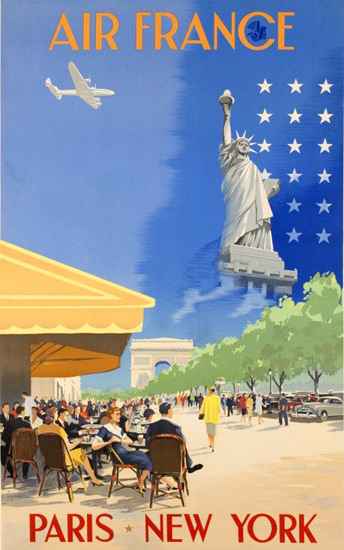 Air France Paris New York 1951 | Vintage Travel Posters 1891-1970