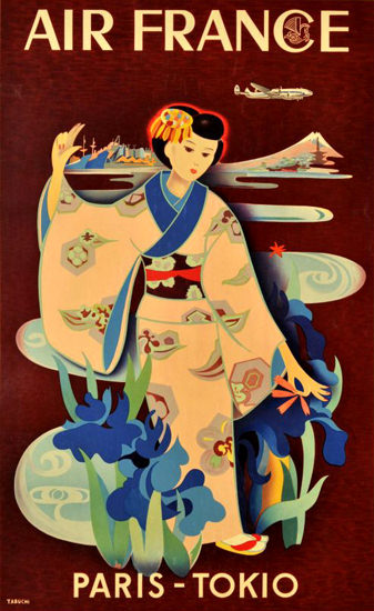 Air France Paris Tokio 1952 | Vintage Travel Posters 1891-1970