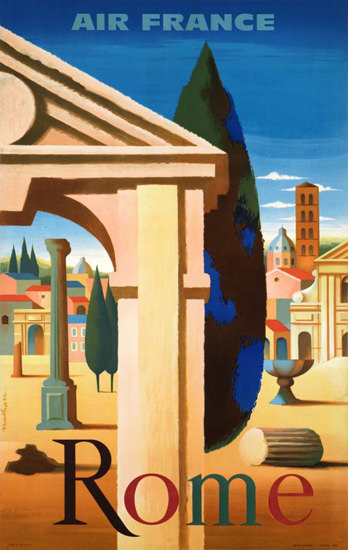 Air France Rome Italy 1957 | Vintage Travel Posters 1891-1970