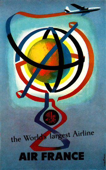 Air France The Worlds Largest Airline | Vintage Travel Posters 1891-1970