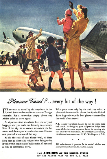 Air Transport Association Pleasure Travel Family | Vintage Travel Posters 1891-1970