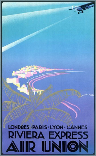 Air Union Riviera Express Londres Paris Lyon | Vintage Travel Posters 1891-1970