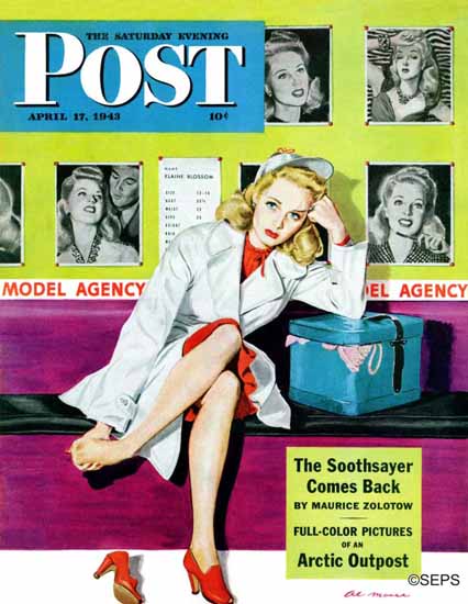 Al Moore Saturday Evening Post The Model 1943_04_17 | The Saturday Evening Post Graphic Art Covers 1931-1969