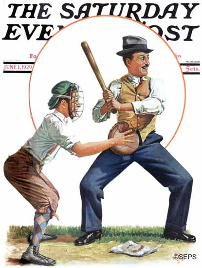 Alan Foster Saturday Evening Post Baseball 1929_06_01 | The Saturday Evening Post Graphic Art Covers 1892-1930