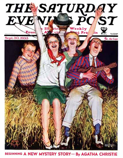 Alan Foster Saturday Evening Post Hayride 1933_09_30 | The Saturday Evening Post Graphic Art Covers 1931-1969