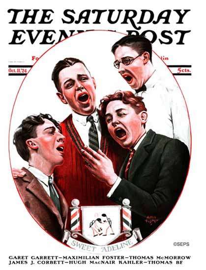 Alan Foster Saturday Evening Post Sweet Adeline 1924_10_11 | The Saturday Evening Post Graphic Art Covers 1892-1930