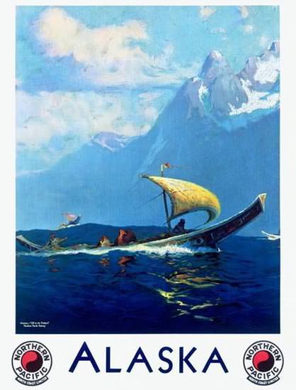 Alaska Northern Pacific Sailing Boat | Vintage Travel Posters 1891-1970