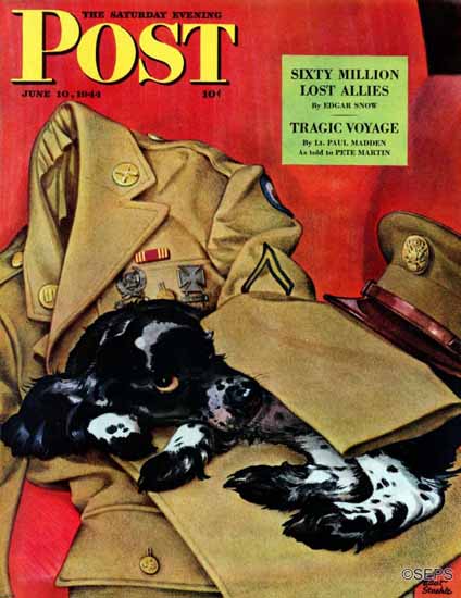 Albert Staehle Butch the Cocker Saturday Evening Post 1944_06_10 | The Saturday Evening Post Graphic Art Covers 1931-1969