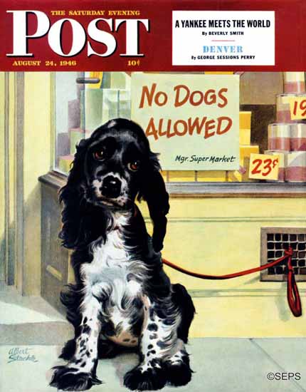 Albert Staehle Butch the Cocker Saturday Evening Post 1946_08_24 | The Saturday Evening Post Graphic Art Covers 1931-1969