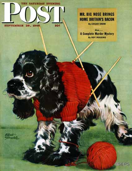 Albert Staehle Butch the Cocker Saturday Evening Post 1946_09_28 | The Saturday Evening Post Graphic Art Covers 1931-1969