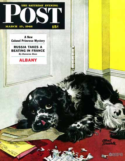 Albert Staehle Butch the Cocker Saturday Evening Post 1948_03_13 | The Saturday Evening Post Graphic Art Covers 1931-1969