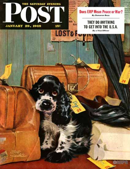 Albert Staehle Butch the Cocker Saturday Evening Post 1949_01_29 | The Saturday Evening Post Graphic Art Covers 1931-1969