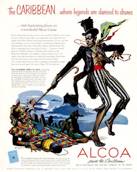 Alcoa 1954 Caribbean Legends Haiti Death Dance | Vintage Travel Posters 1891-1970