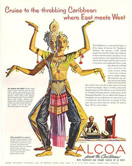 Alcoa Throbbing Caribbean East Meets West | Vintage Travel Posters 1891-1970