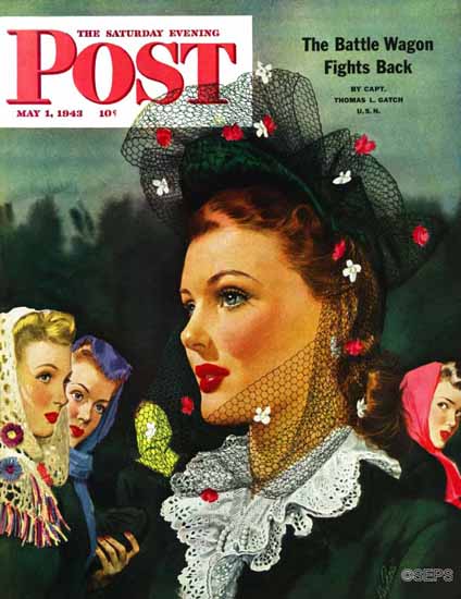 Alex Ross Saturday Evening Post War Widow 1943_05_01 | The Saturday Evening Post Graphic Art Covers 1931-1969