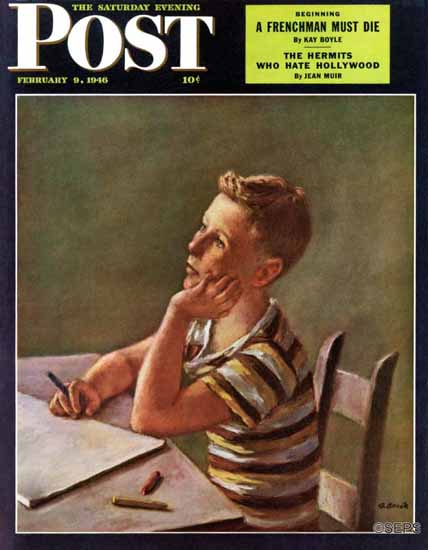 Alexander Brook Saturday Evening Post Future Author 1946_02_09 | The Saturday Evening Post Graphic Art Covers 1931-1969