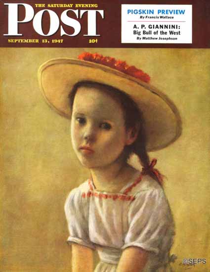 Alexander Brook Saturday Evening Post Portrait of a Little Girl 1947_09_13 | The Saturday Evening Post Graphic Art Covers 1931-1969