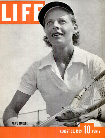 Alice Marble Tennis 28 Aug 1939 Copyright Life Magazine | Life Magazine BW Photo Covers 1936-1970