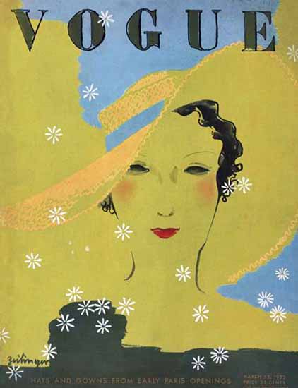 Alix Zeilinger Vogue Cover 1933-03-15 Copyright | Vogue Magazine Graphic Art Covers 1902-1958