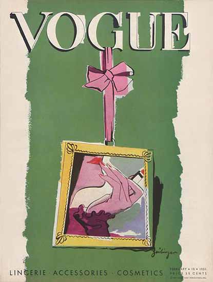 Alix Zeilinger Vogue Cover 1934-02-15 Copyright | Vogue Magazine Graphic Art Covers 1902-1958