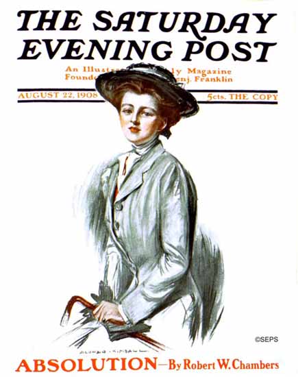 Alonzo Myron Kimball Saturday Evening Post Cover Art 1908_08_22 | The Saturday Evening Post Graphic Art Covers 1892-1930