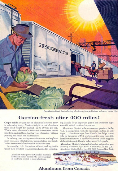 Aluminum From Canada Garden-Fresh 1958 | Vintage Ad and Cover Art 1891-1970