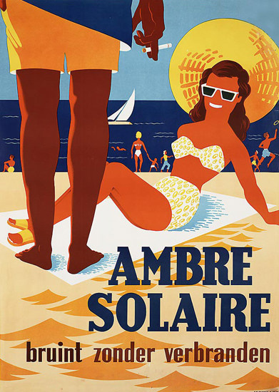 Ambre Solaire Bruint Zonder Verbranden | Sex Appeal Vintage Ads and Covers 1891-1970