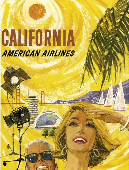 American Airlines California 1960 | Vintage Travel Posters 1891-1970