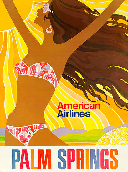 American Airlines Palm Springs Sun Girl 1960s | Sex Appeal Vintage Ads and Covers 1891-1970