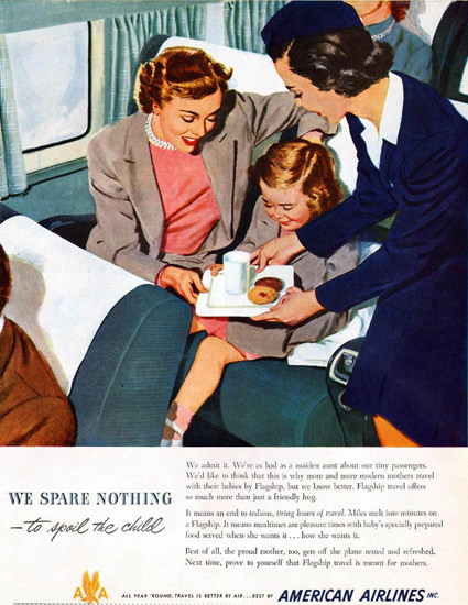 American Airlines To Spoil The Child 1949 | Vintage Ad and Cover Art 1891-1970