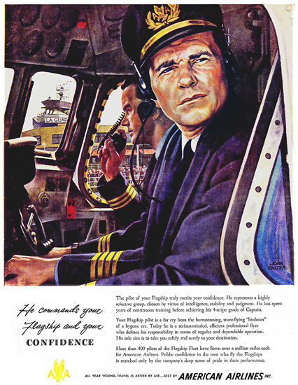 American Airlines Your Flagship Confidence 1949 | Sex Appeal Vintage Ads and Covers 1891-1970