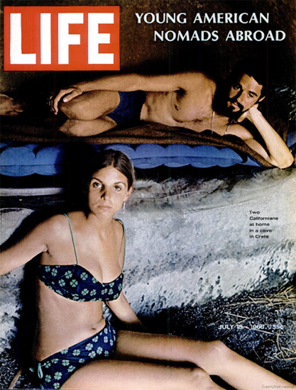 American Home in a Cave in Crete 19 Jul 1968 Copyright Life Magazine | Life Magazine Color Photo Covers 1937-1970