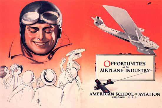 American School of Aviation Chicago | Vintage Ad and Cover Art 1891-1970