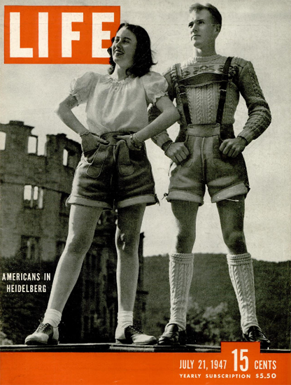 Americans in Heidelberg 21 Jul 1947 Copyright Life Magazine | Life Magazine BW Photo Covers 1936-1970