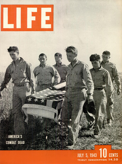 Americas Combat Dead 5 Jul 1943 Copyright Life Magazine | Life Magazine BW Photo Covers 1936-1970