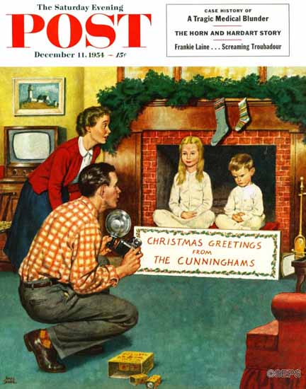 Amos Sewell Saturday Evening Post Christmas Photograph 1954_12_11 | The Saturday Evening Post Graphic Art Covers 1931-1969