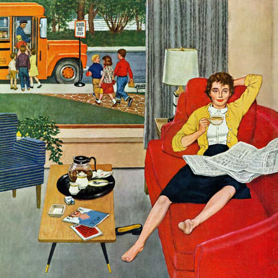 Amos Sewell Saturday Evening Post Coffee 1959_09_12 Copyright crop | Best of 1950s Ad and Cover Art