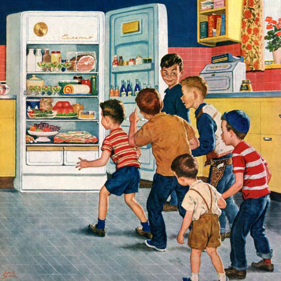 Amos Sewell Saturday Evening Post Raid 1955_02_19 Copyright crop | Best of 1950s Ad and Cover Art