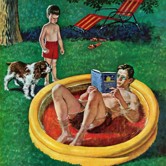 Amos Sewell Saturday Evening Post Wading 1955_08_27 Copyright crop | Best of Vintage Cover Art 1900-1970