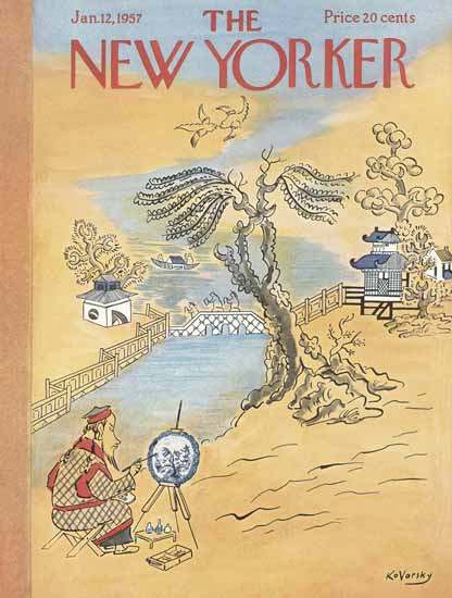 Anatol Kovarsky The New Yorker 1957_01_12 Copyright | The New Yorker Graphic Art Covers 1946-1970