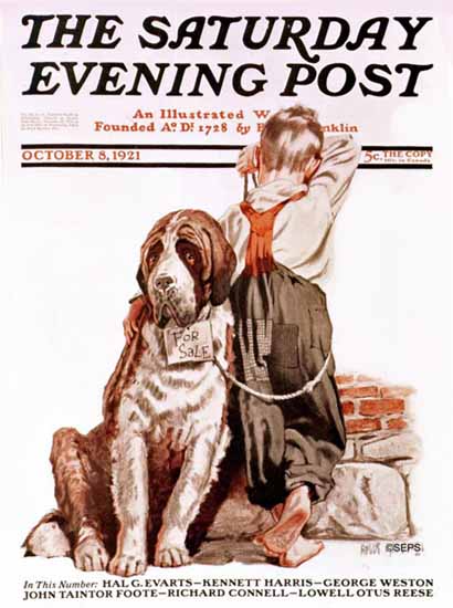 Angus MacDonall Saturday Evening Post Dog for Sale 1921_10_08 | The Saturday Evening Post Graphic Art Covers 1892-1930